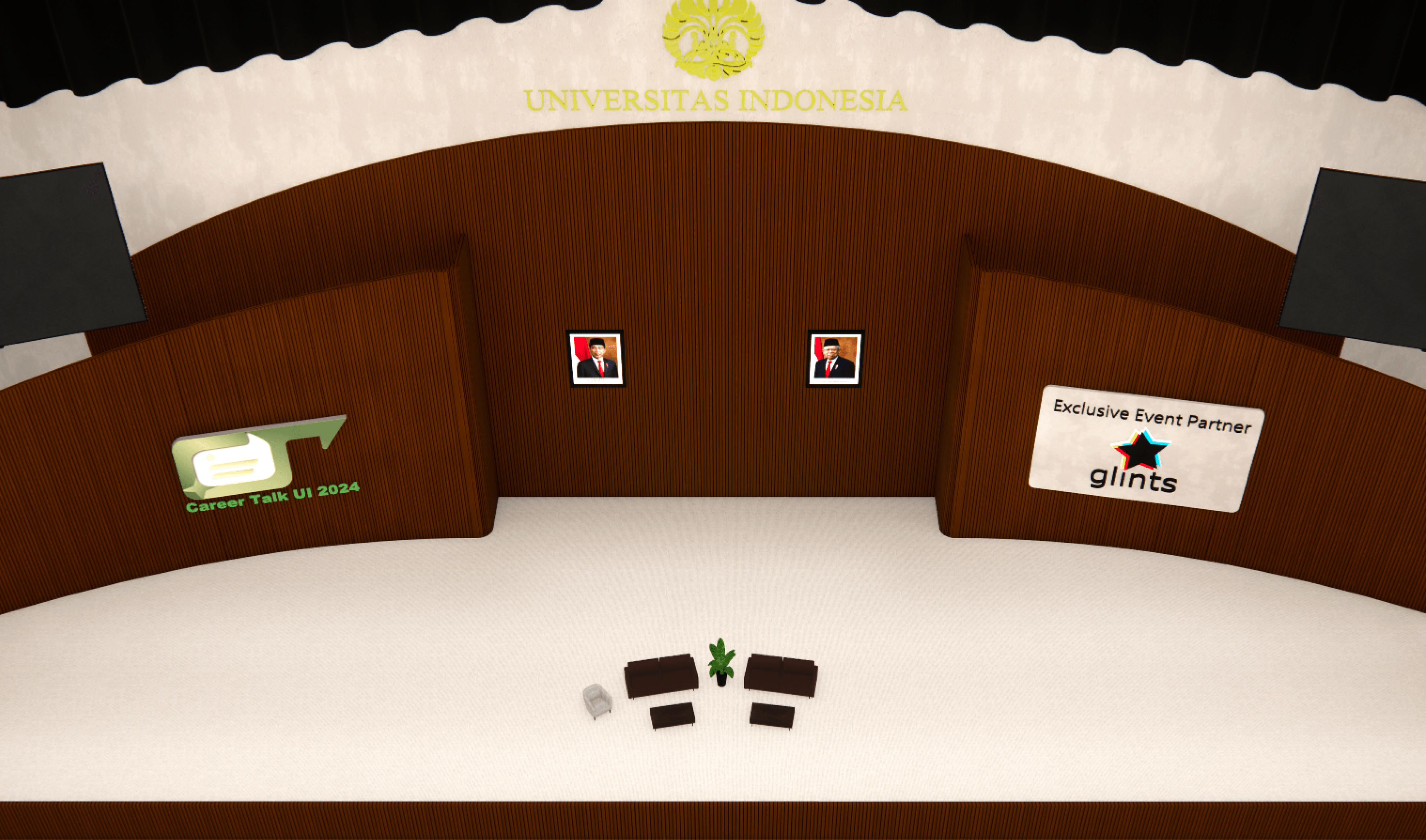 Virtual hall background illustration